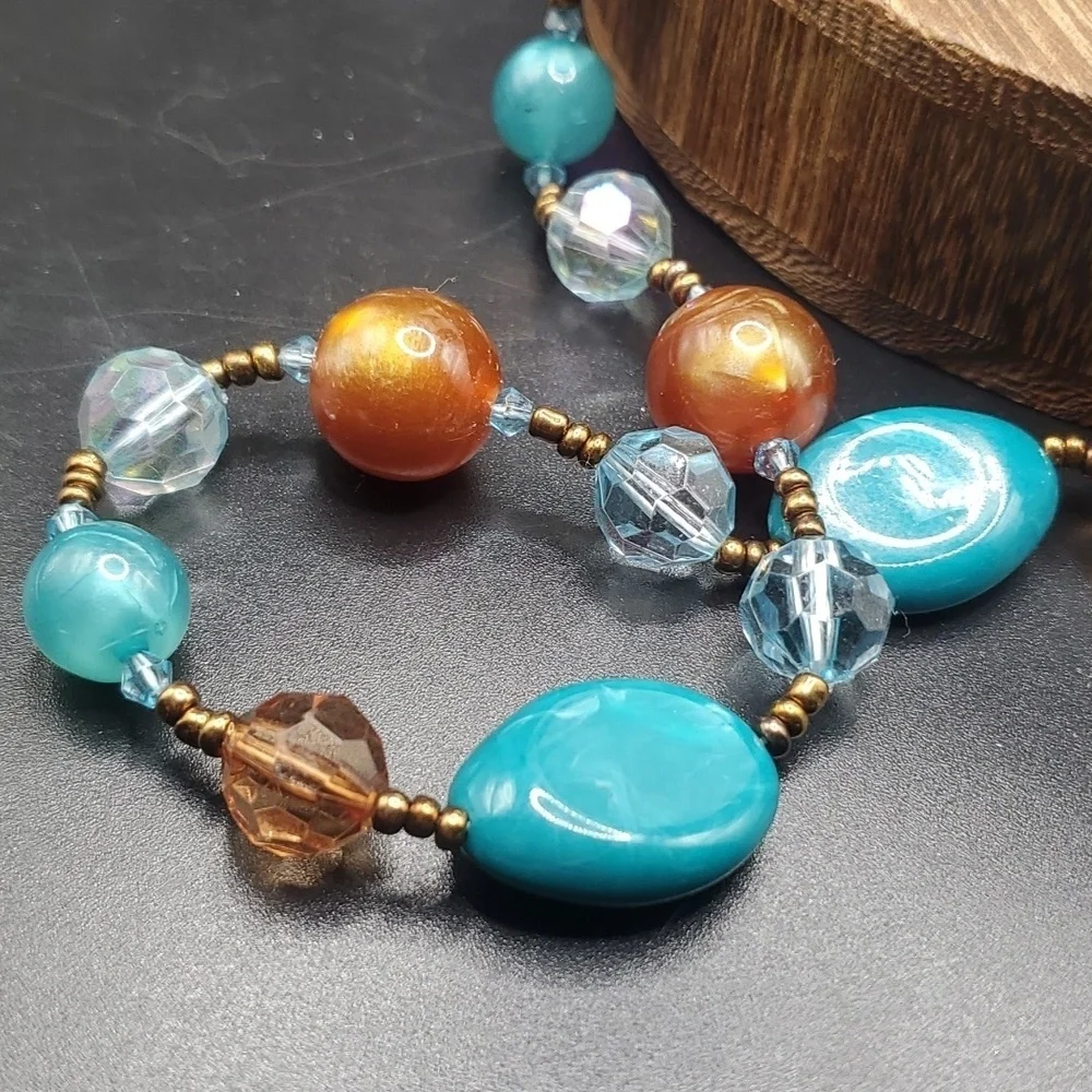 Stunning jumble artisan‎ beaded flowing necklace N3307